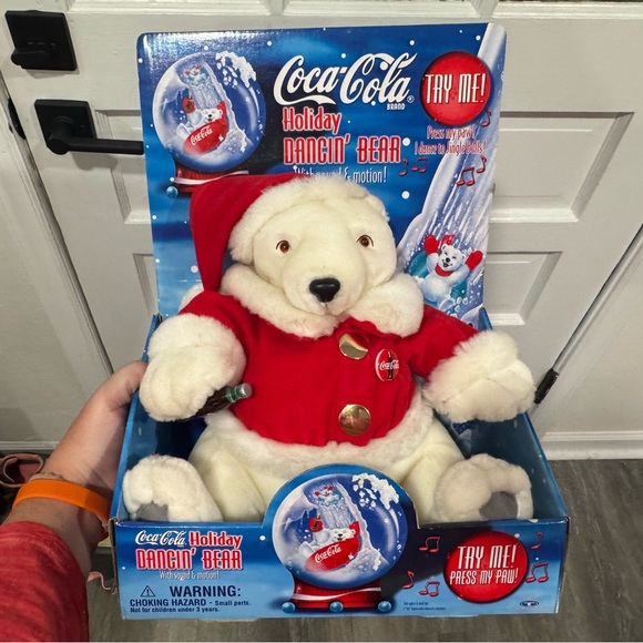 1999 vintage Coca Cola Masters Festive Plush Bear - Red and White - Picture 1 of 3